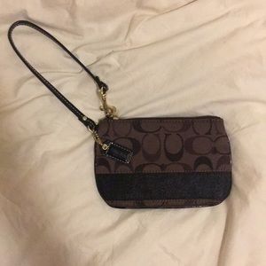 Brown Coach wristlet
